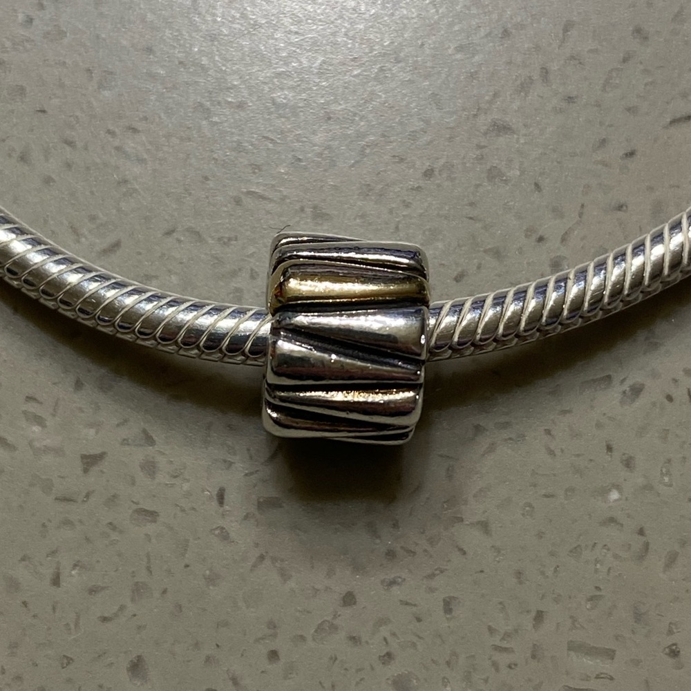 Pandora Retired Zig Zag Two-Tone Charm